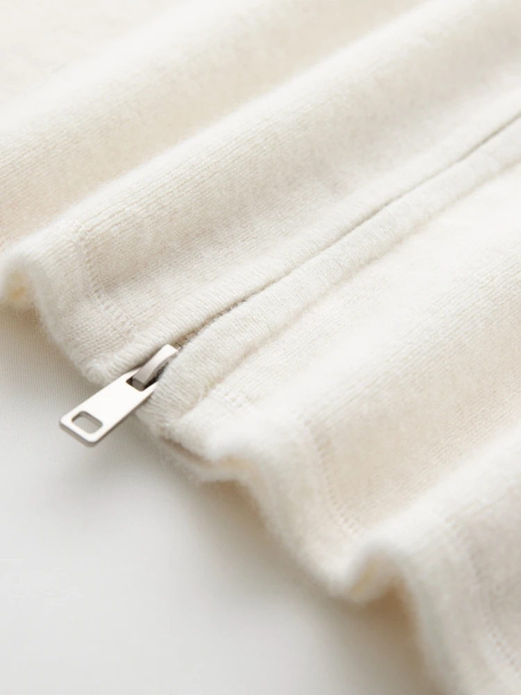 

Распродано Распродано! 100% кашемировый свитер-кардиган с двойной молнией, высоким воротником, толстый, мягкий, однотонный, удобный, осенне-зимний, как верхняя одежда.