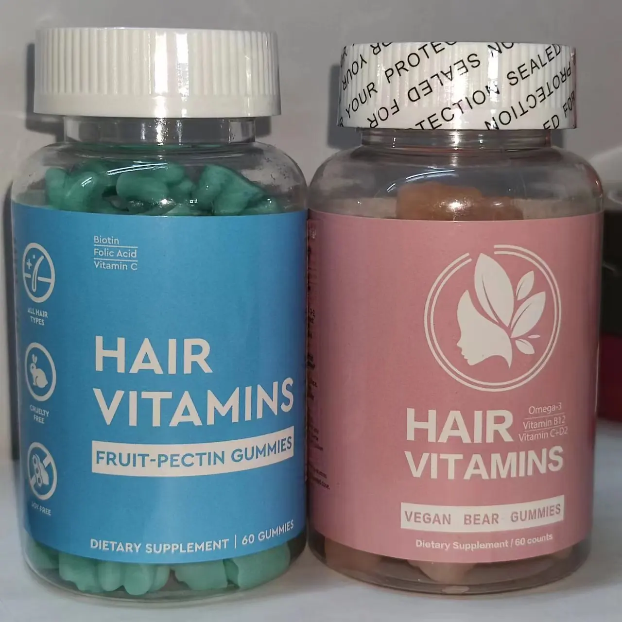 

2 Bottles Hair Jelly Collagen Vitamin Promote Hair Growth and Biotin Gummy Can Improve Hair Health Promote Hair Growth