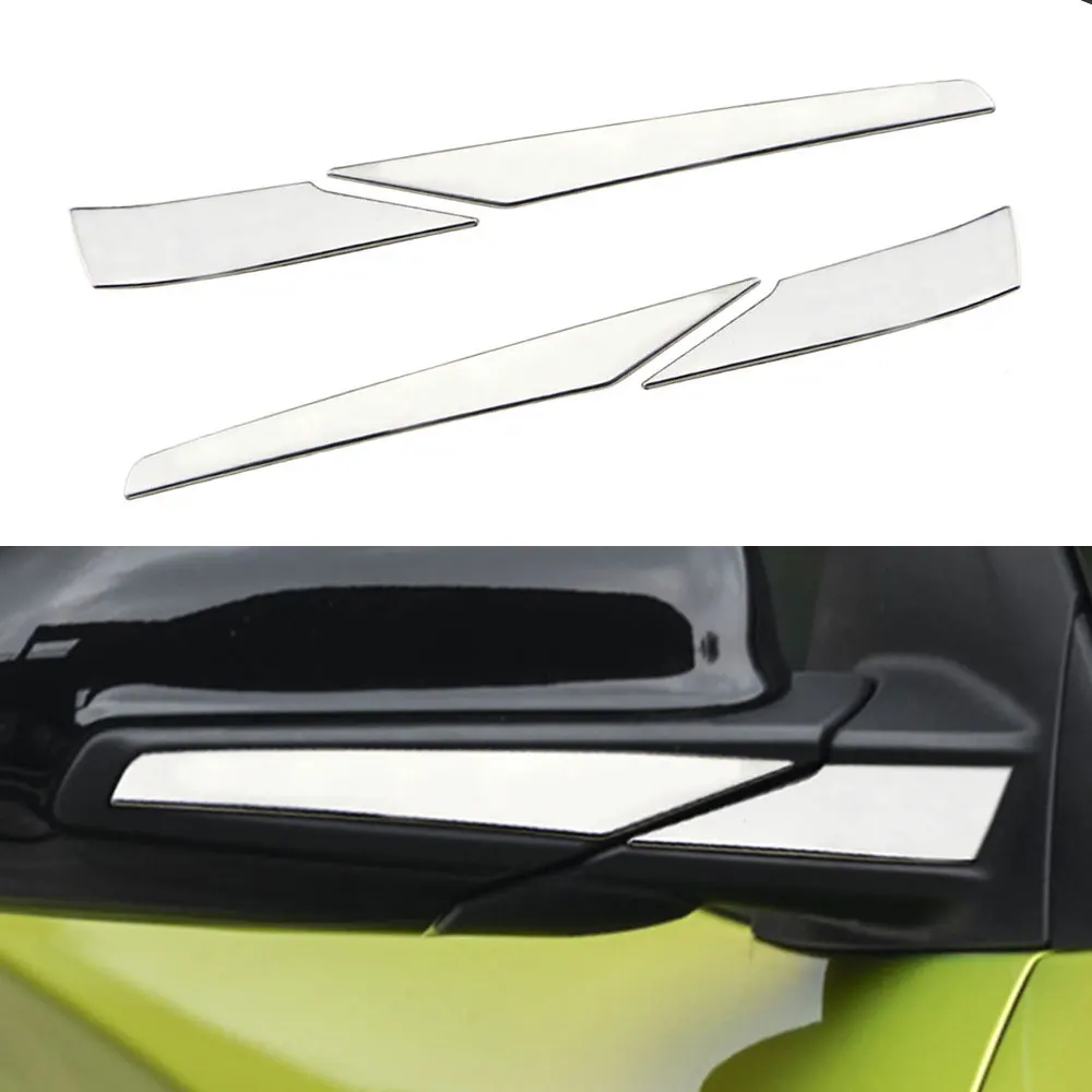 Pcs Car Rearview Mirror Anti-Scratch Cover Trim for Hyundai Kona Kauai Encino 2018 - 2021 Stainless Steel Sticker Accessories