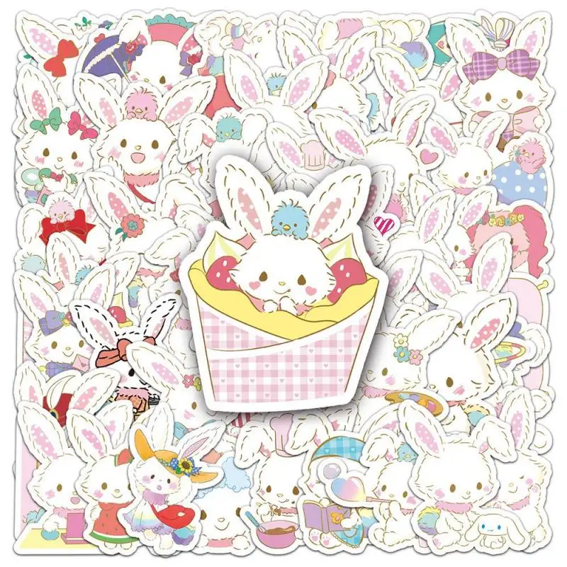 51 Sheets Kawaii Cute Sanrio Wish Me Mell Stickers Phone Cases Diy Decorative Stickers Clipbook Materials Gift Toys for Girls