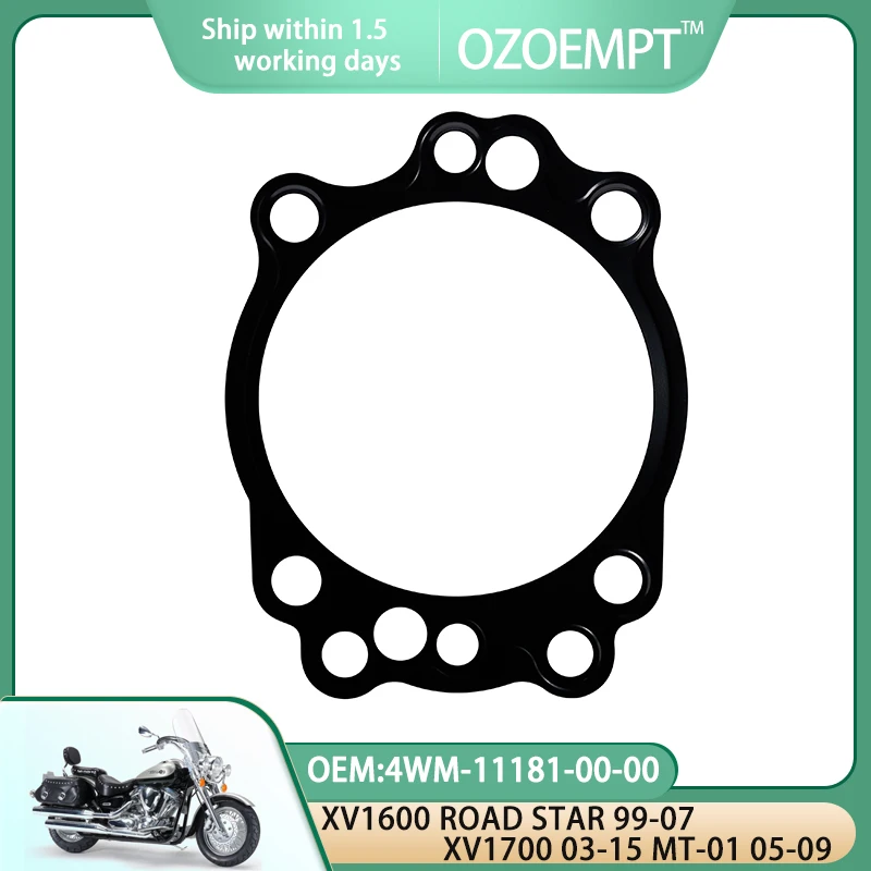 

OZOEMPT Engine Cylinder Crankcase Repair Gasket Apply to "XV1600 ROAD STAR 99-07 XV1700 03-15 MT-01 05-09