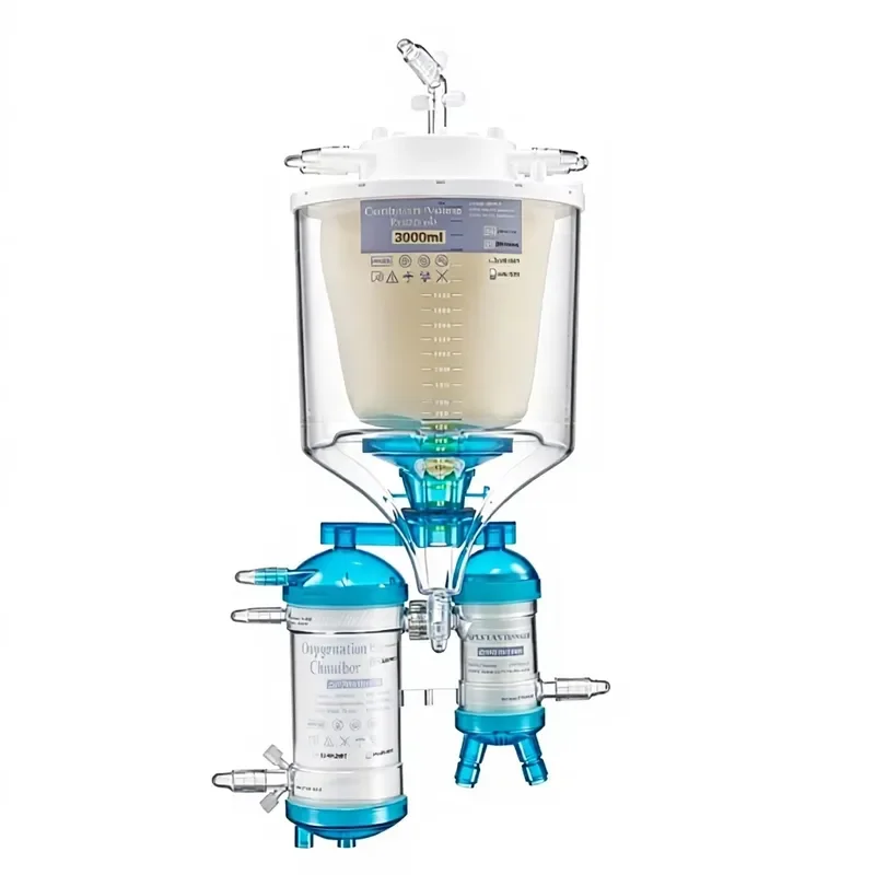 Disposable Medical Membrane Oxygenator with 3000ml Reservoir Heat Exchanger for Cardiopulmonary Bypass