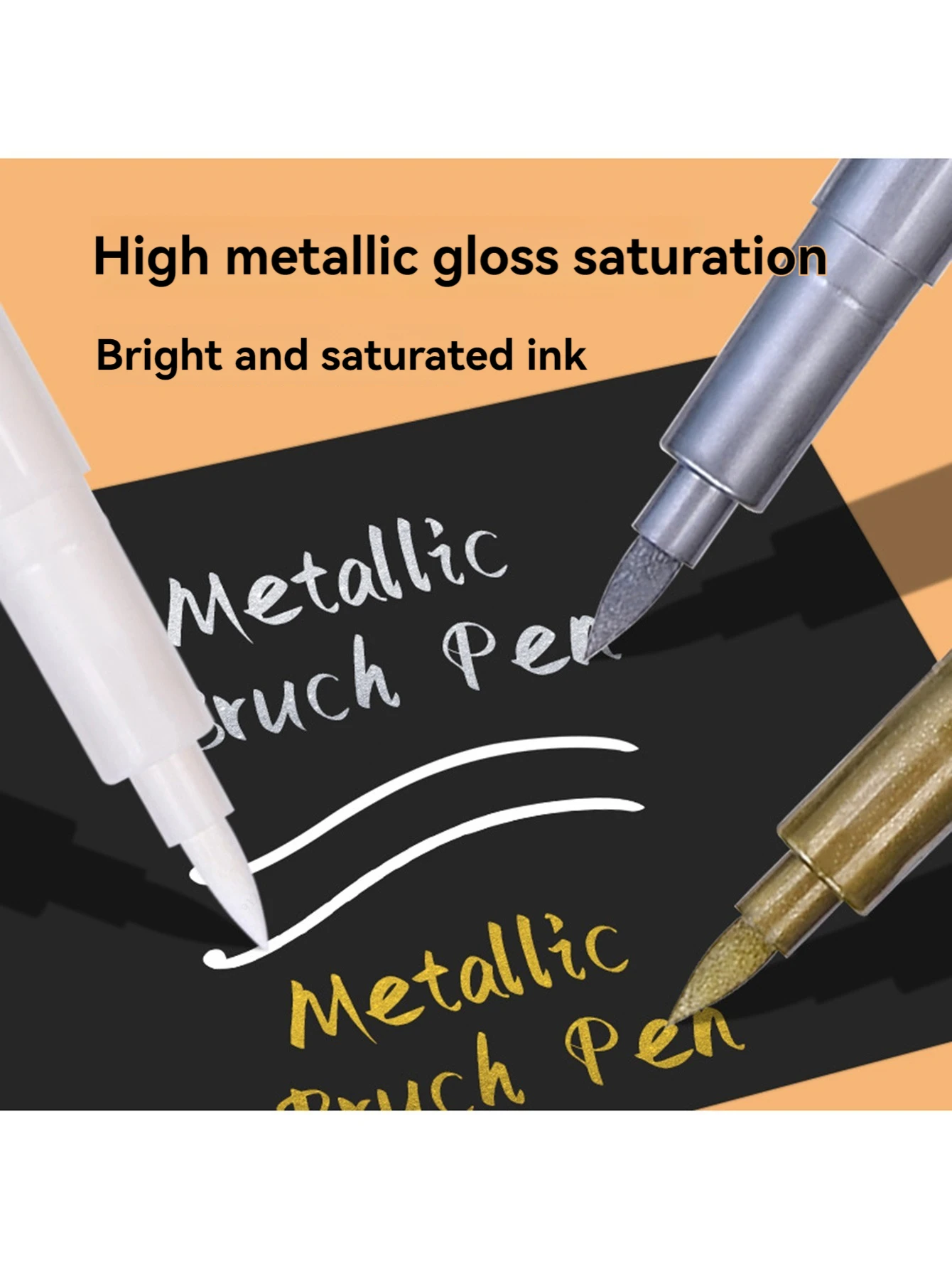 Metallischer Markierungsstift, Weiß/Gold/Silber, wasserdichter Permanent-Farbmarkierungsstift für Stein, Becher, Keramik, Glas, DIY-Malzubehör – Detail 6