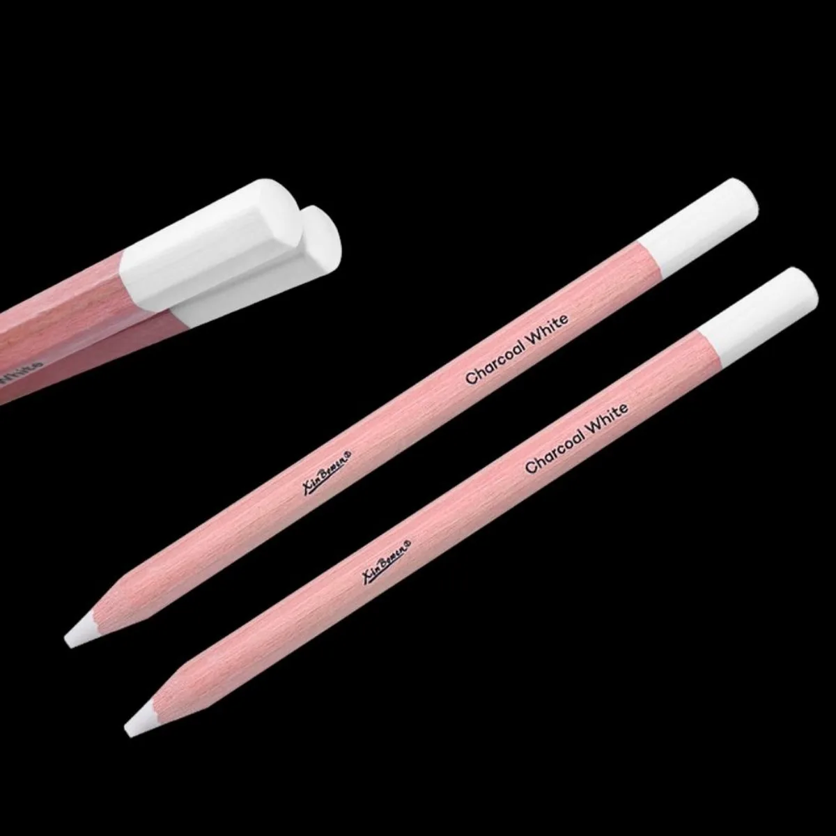2 Pçs/set Engrossado Esboçar Lápis de Carvão Branco Arte Destaque Lápis Para Desenho Iniciante e Shading Papelaria