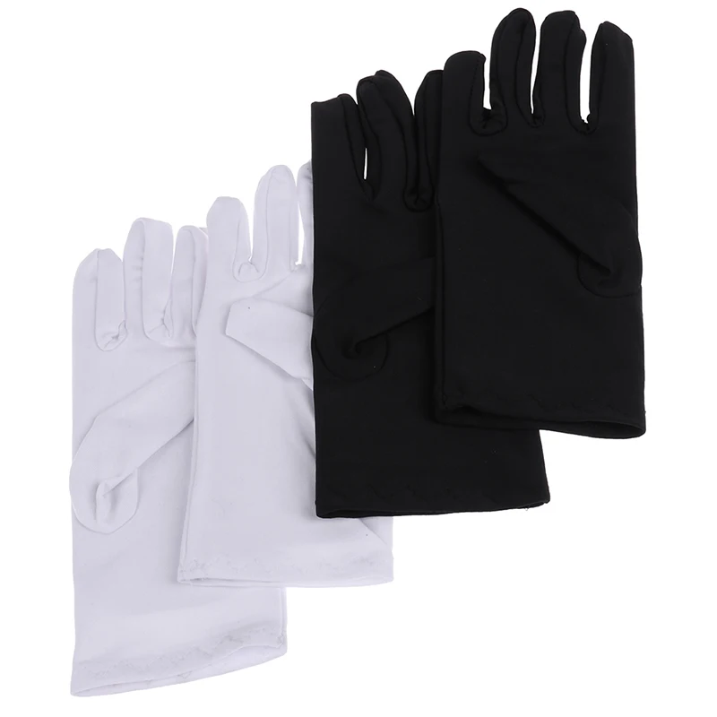 1 par de guantes de algodón, guantes sólidos de tela Khan, rituales, guantes blancos