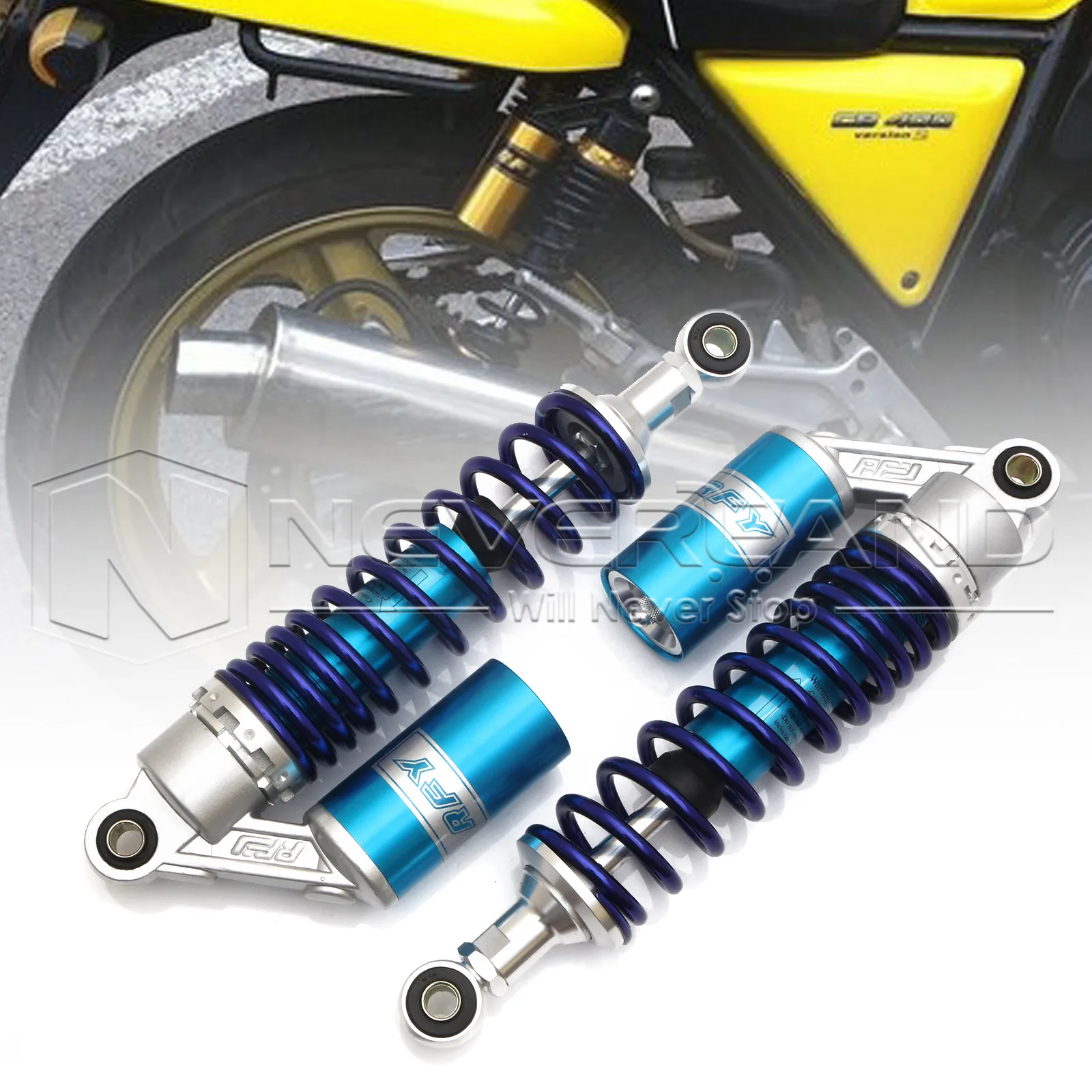 NEVERLAND Ammortizzatore ad aria rotondo universale per forcella 320mm, molla per sospensione posteriore, scooter, dirtbike, go-kart, quad, ATV, moto D30