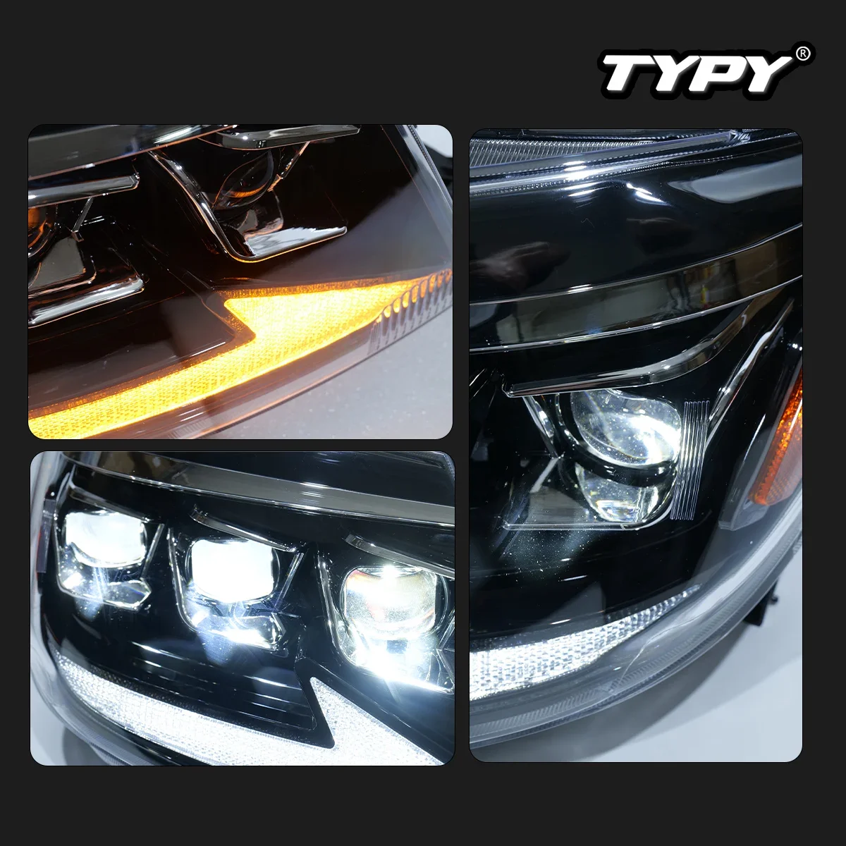 

TYPY автомобильная фара для Toyota Hilux Vigo 2008-2014, обновленная, модифицированная для нового DRL, динамический указатель поворота, светодиодная фара, автоаксессуары