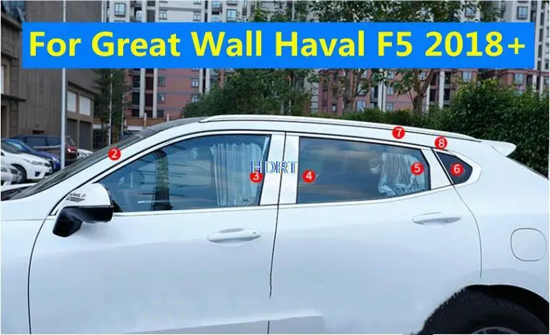 

For Great Wall Haval F5 2018 2019 2020 Car Door Central Window Middle Column Trims Decoration Strips PC B C Pillar Accessories