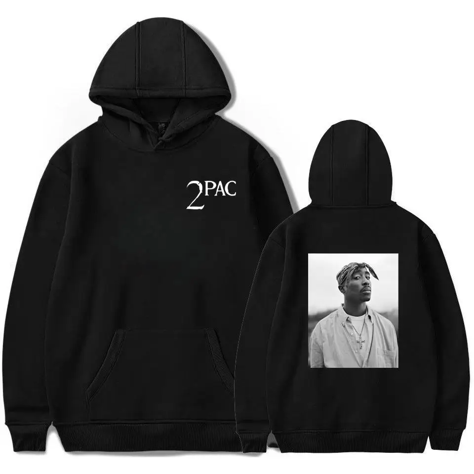 Rapper 2Pac Tupac Shakur 96 Hoodie Men's and Women's Fashion Casual Large Autumn/Winter Hip Hop Hoodie Sweatshirt Clothing