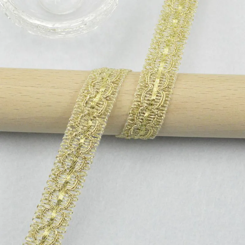 5m/16.4ft each pack Clothing Accessories lace trims Gold Silver Curve Sewing Fabric Dress HandMade DIY crafts ribbons decoration