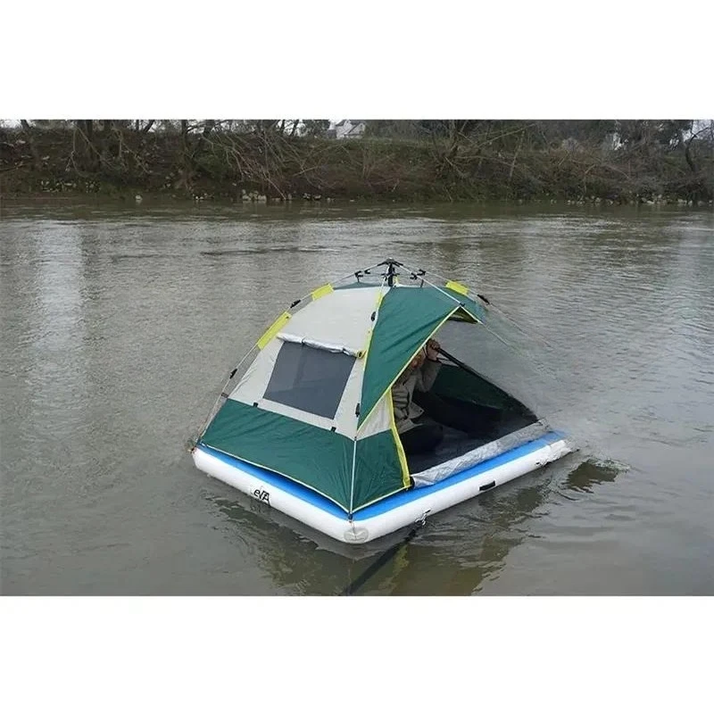 for Water Entertainment Outdoor PVC Inflatable Floating Island with Awning