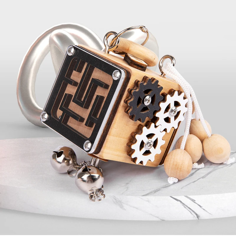 Wielofunkcyjny blok edukacyjny 6 w 1 dla dzieci, zabawka drewniana edukacyjna i wczesnoedukacyjna, zabawna i interesująca.