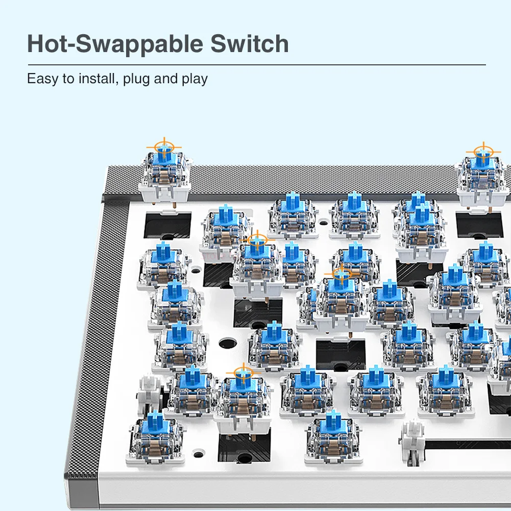 Imagem -06 - Teclado Mecânico para Jogos 2.4g com Fio Modo Duplo Hot-swappable 108 Key Luz Legal para Gamers de Computador 10 Keycaps Aula-f3050