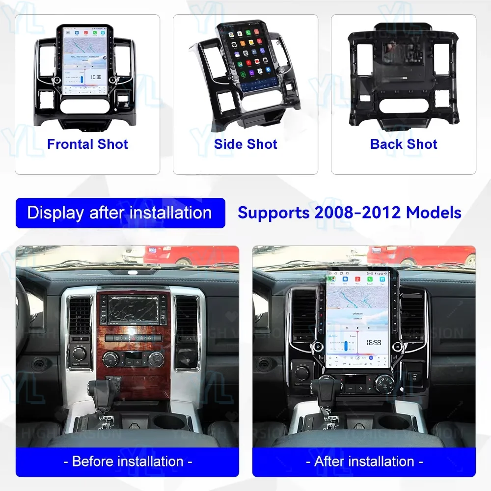 NEW Android 14.0 Car Radio Stereo For Dodge Ram 1500 2008-2012 Auto Radio Multimedia Player Wireless Carplay Navigation Unit BT