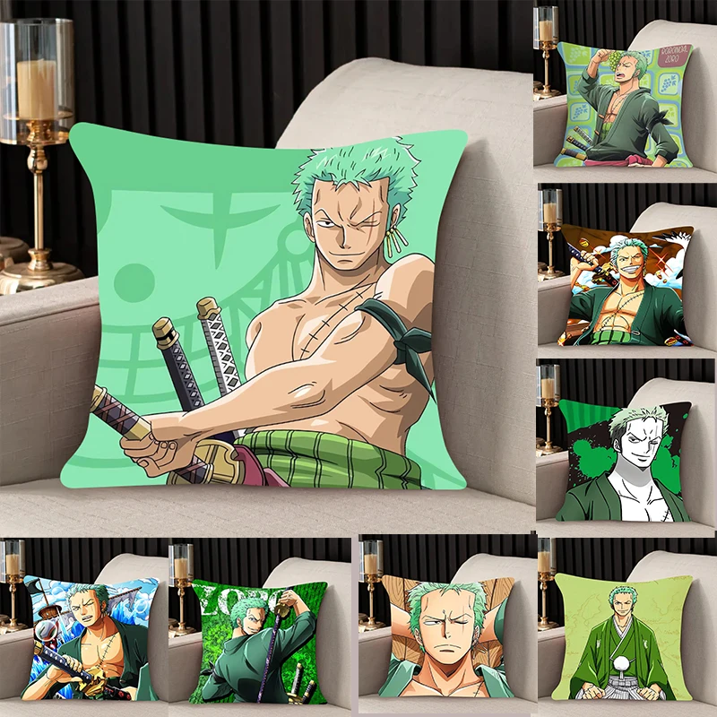 

home decor Pillow Cover Roronoa Zoro iving room 40x40 car restaurant deck chair Dakimakura Throw Pillows Square Pillowcase gift