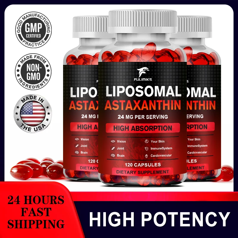 

Астаксантин, капсулы 24 мг, свежие пилювиасты от астаксантина, антиоксидантные добавки, поддерживает глаза, суставы, здоровье кожи