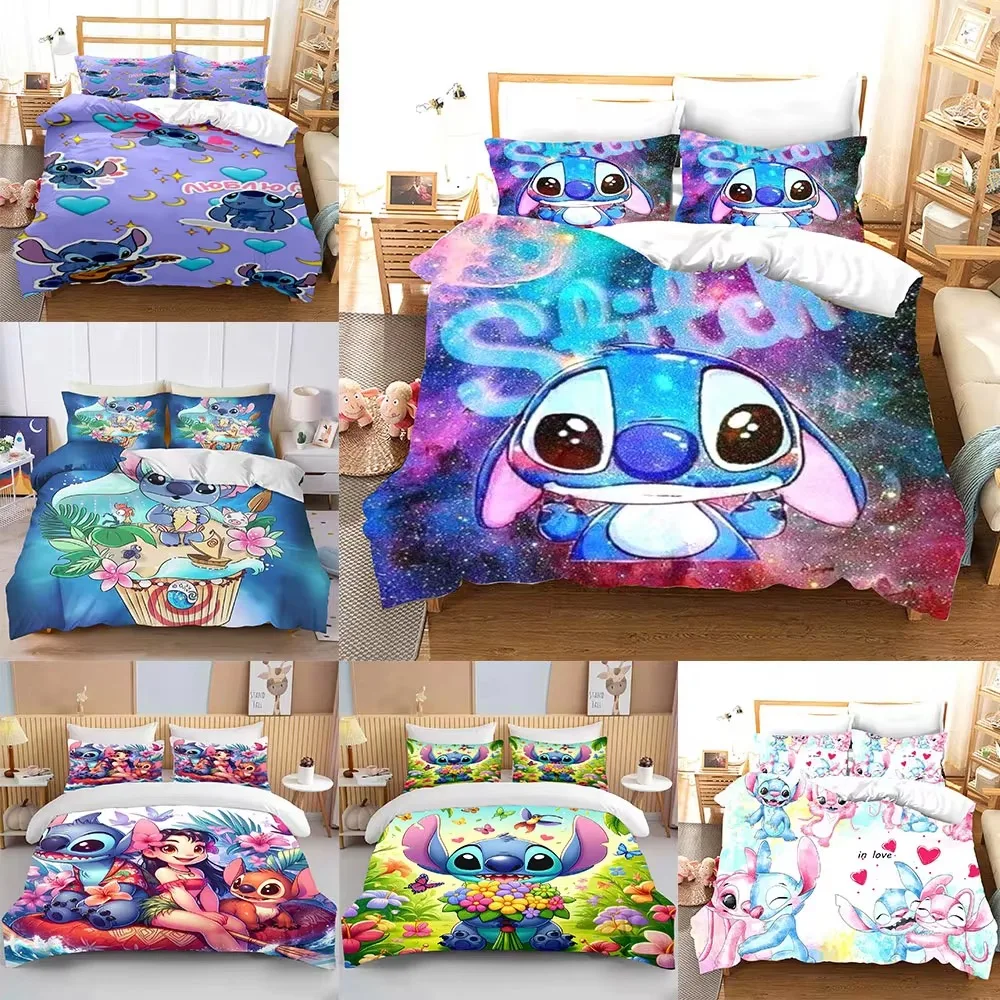 

Stitch Print Bedding Sets Quilt Bed Cover Duvet Cover Pillow Case 2-3 Pieces Sets Kids Adult Bedroom Decoration Home Supplies