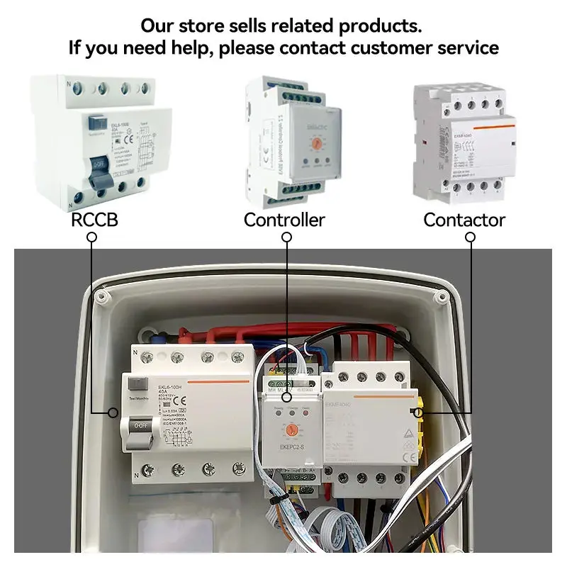 Controlador OCPP EKEPC3 de Cable cargador EV tipo enchufe con OCPP1.6 (Wifi,4G,Ethernet), con módulo RFID y 2 tarjetas