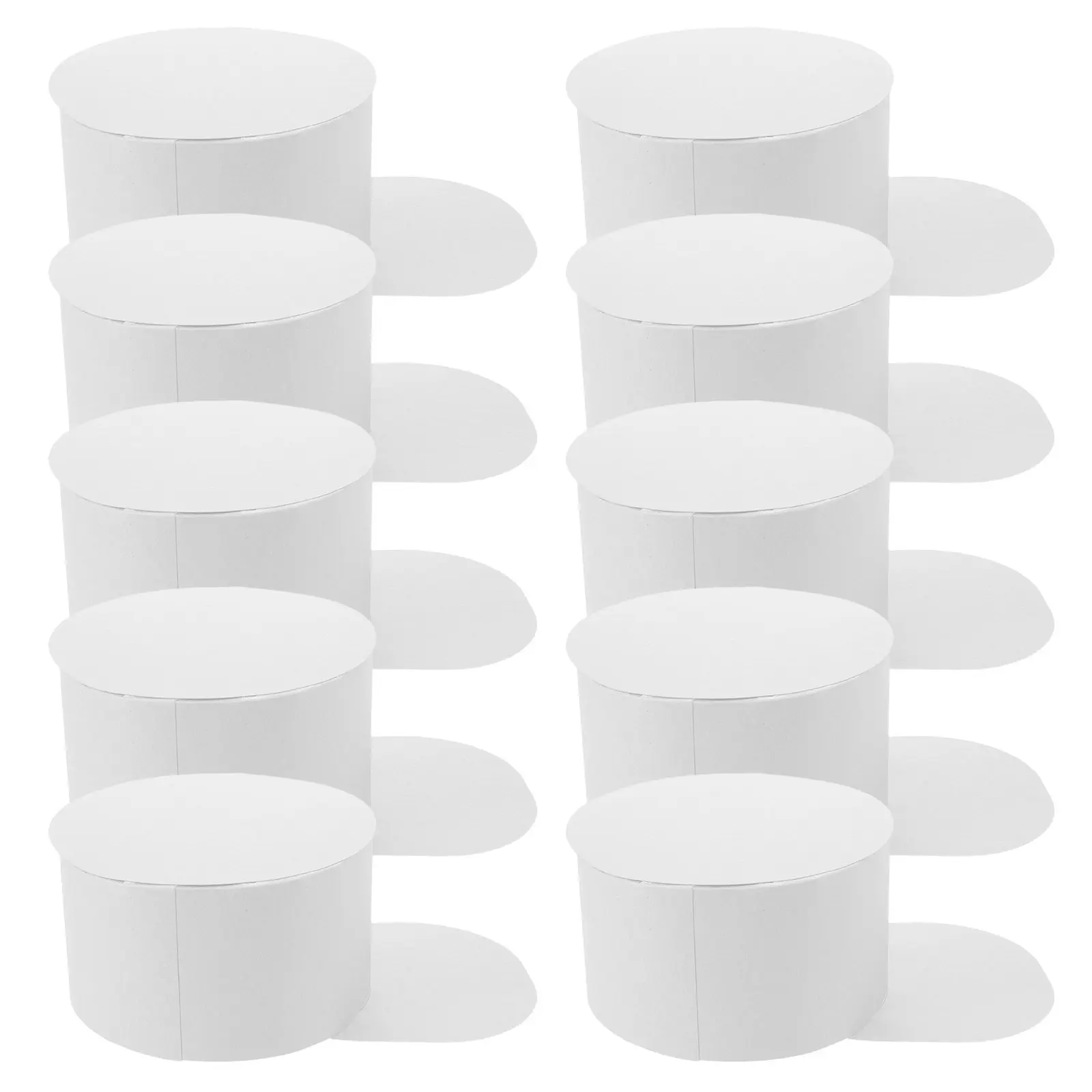 10Pcs Blank Paper Baseball Caps White DIY Painting Craft Hats 6.3x3.35inch for School Party Kids Graffiti Hat Decoration