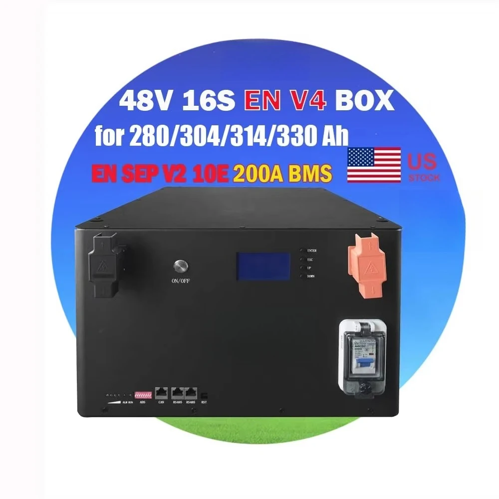 

EU Stock EEL V4 51.2V 280AH 15kw Battery Box with EN 200A BMS 48V Lithium Ion Battery Box for 230ah 280ah 314ah Battery Cells