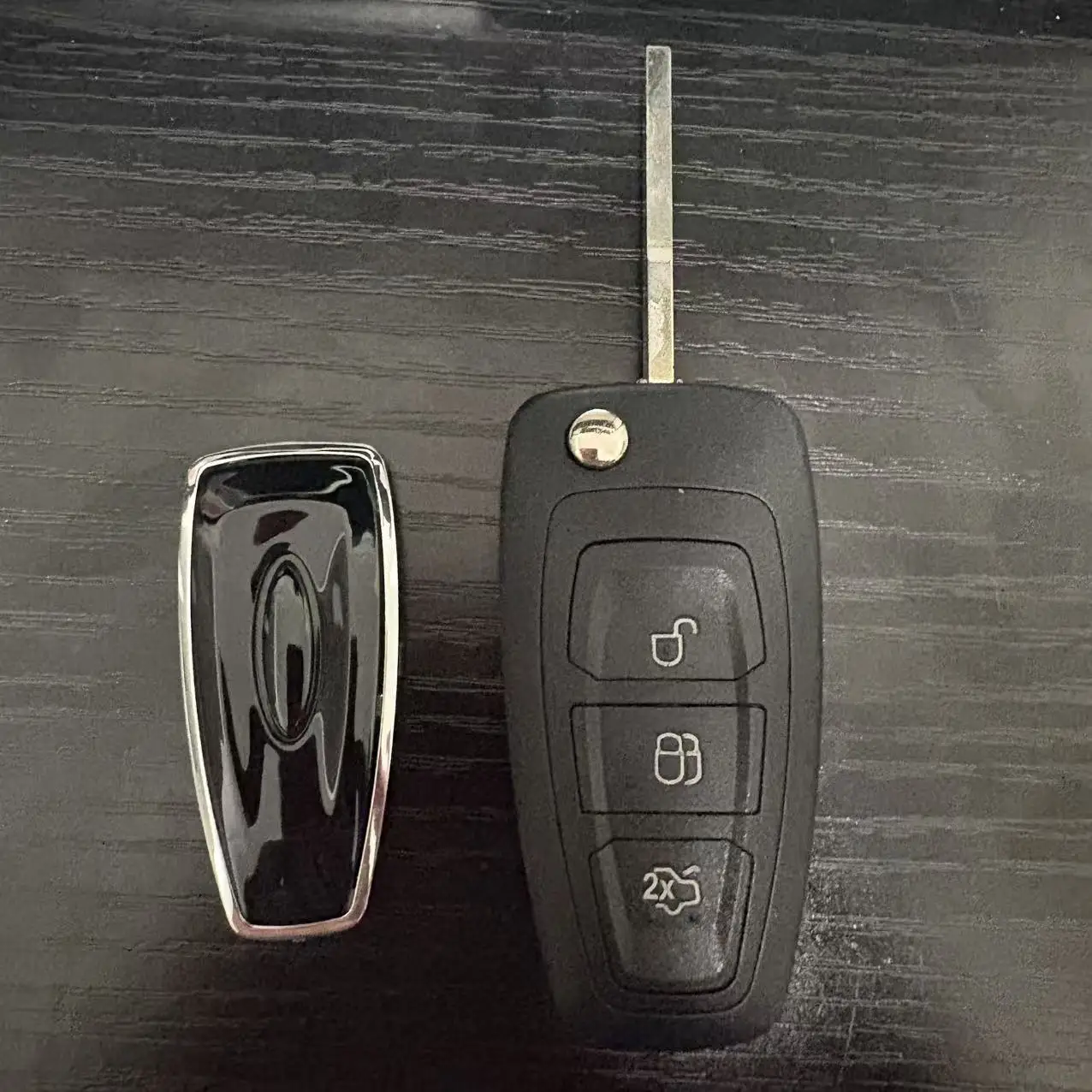 3 Knoppen 1 Stuks Voor Ford Focus Mk1 Mondeo Transit Connect HU101 Sleutelblad Filp Afstandsbediening Autosleutel Case shell Met Logo