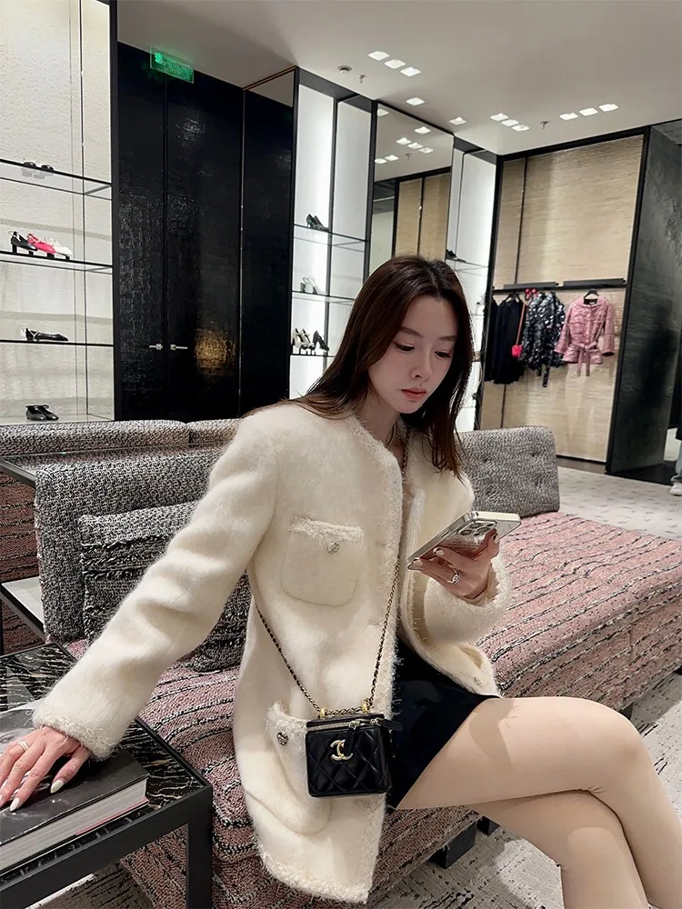 

CHICIMOC Woolen Jaet Women's High-End Goose down Coat Ele Lady Sle Autumn Winter New Arrival Premium Quali