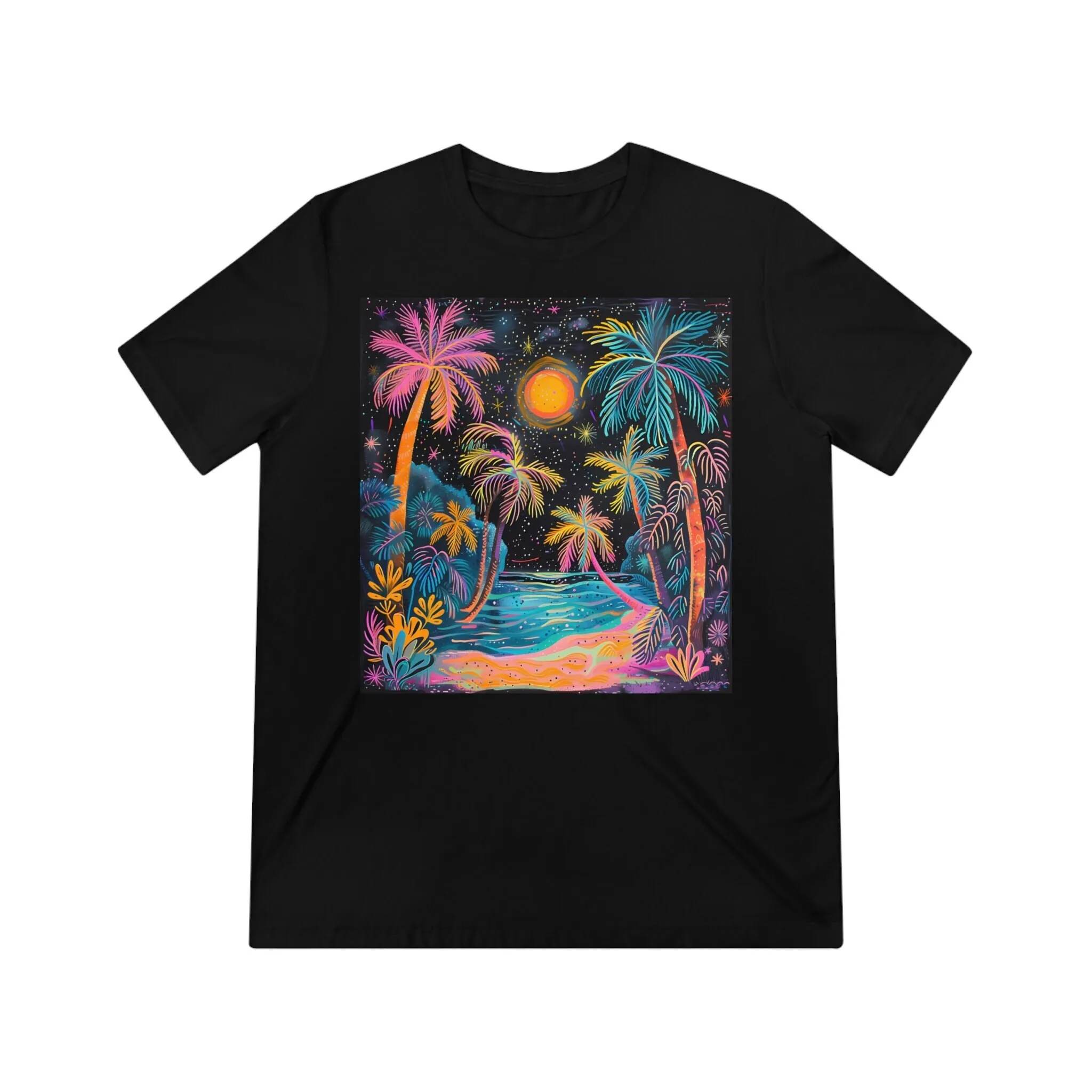 

Tropical Beach at Night Triblend Tee