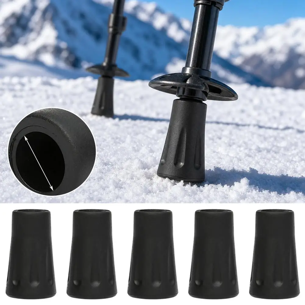 5/10Pcs Ski Pole Non-Slip Rubber Tips Trekking Pole Tip Protector Feet Replacement Caps for Outdoor Hiking Walking Sticks