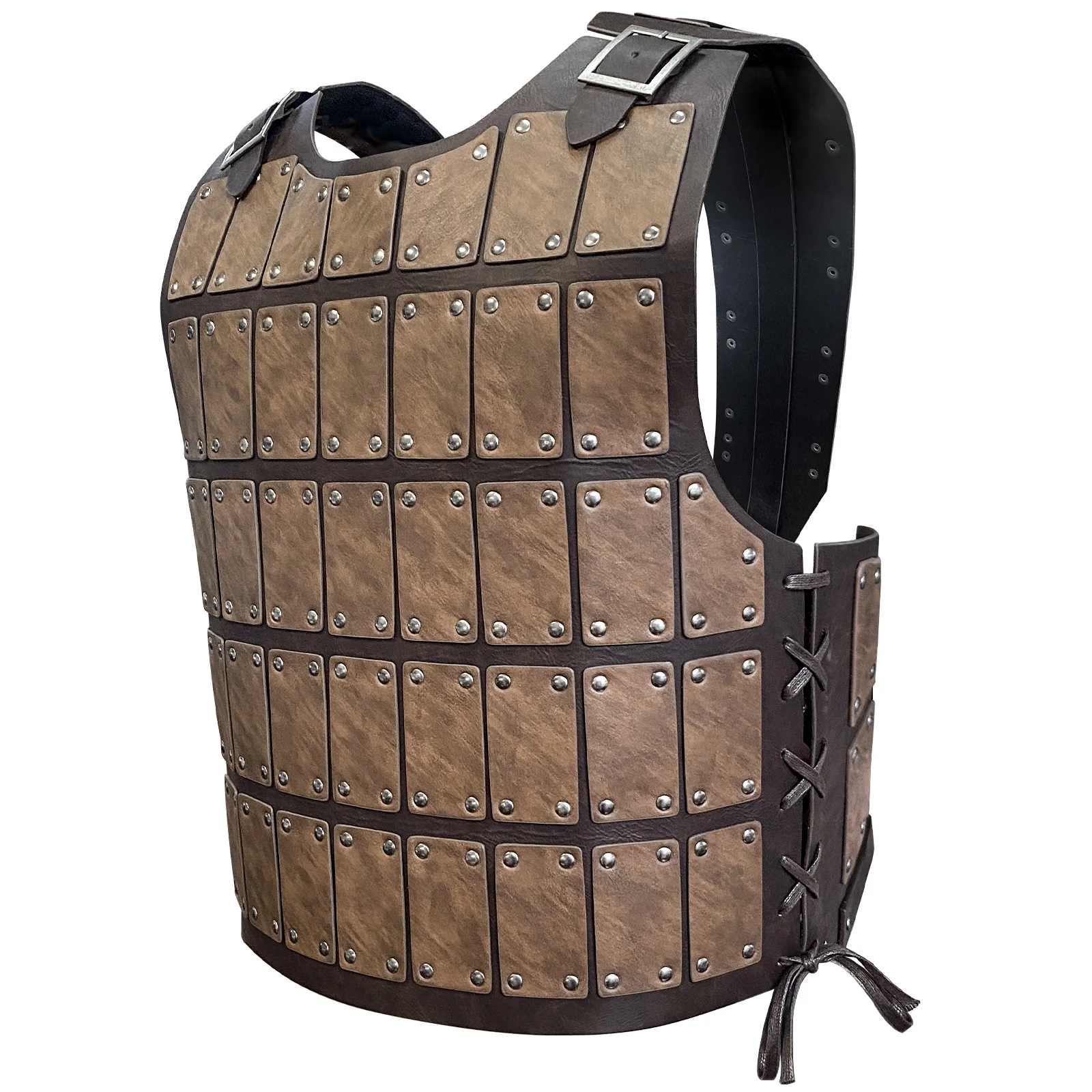 

Medieval Warrior Chest Armor Retro Mercenary Knight Rivets Archer Body Breastplate Adjustable Leather Vest Armor Cos Props
