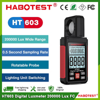 HABOTEST HT603 Digital Luxmeter 200000 Lux FC Lightmeter Illuminance Meter Tester With Ambient Humidity and Temperature Meter