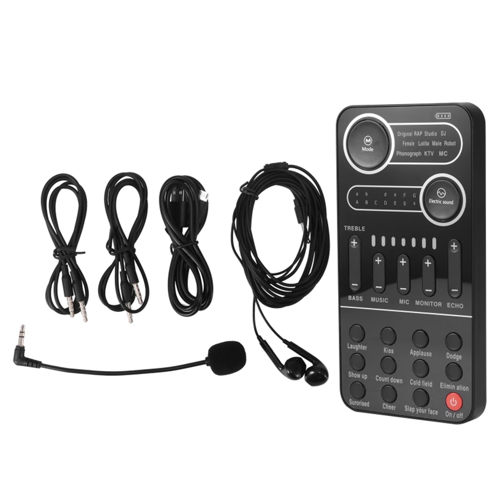 

AB20-Mini Portable Voice Changer Multiple Audio Effect Live Sound Changing Card Speaker Device for Mobile Phone PC Tablet