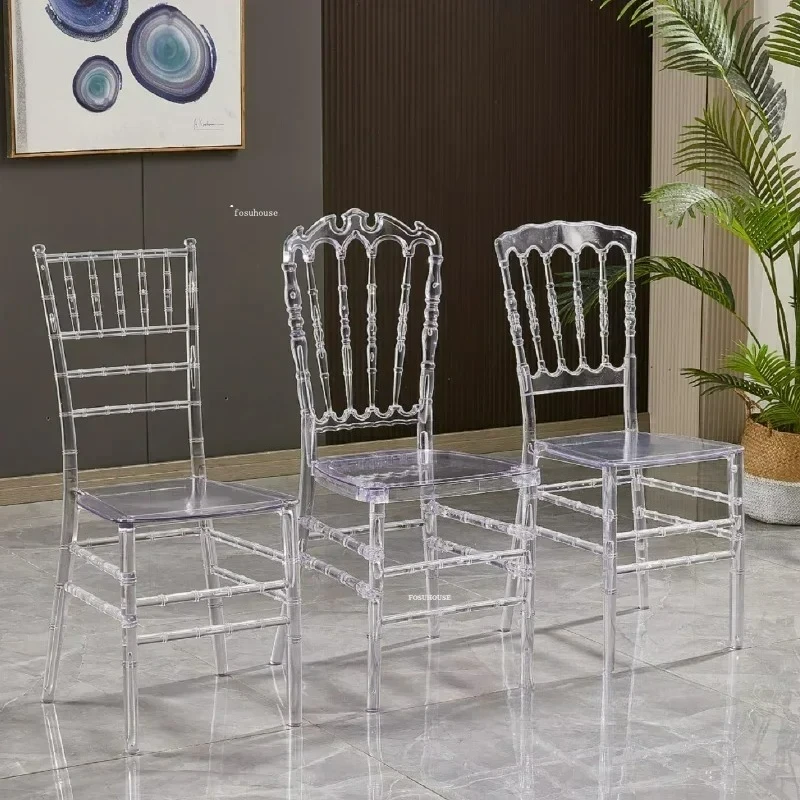 

Customizable Transparent Dining Chairs Hotel Crystal Chair Commercial Furniture Outdoor Wedding Chair Banquet