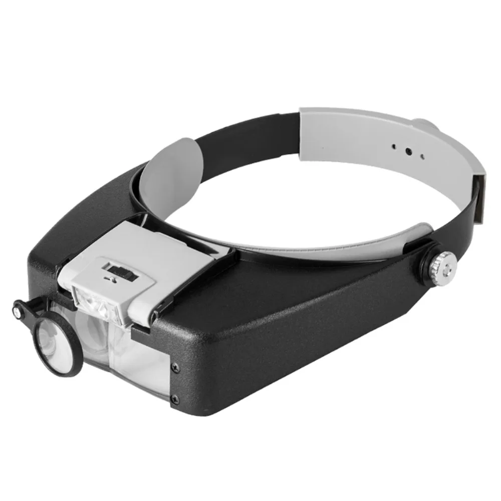 Head Mounted Magnifier Circuit Board Repair Clock Reading Dentistry Cosmetology LED Lamp High Power Eyeglasses Magnifier