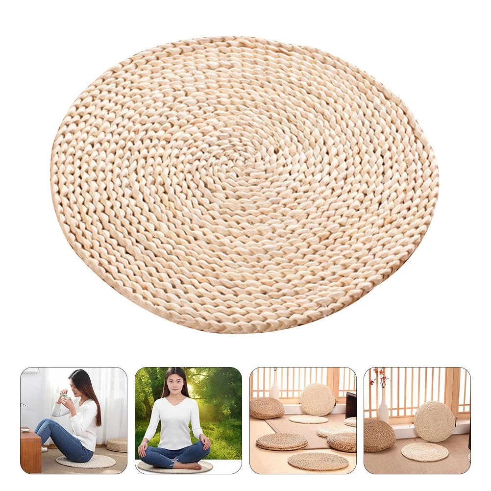 

Thick Straw Woven Handmade Round Corn Husk Seat Cushion For Yoga Meditation Tatami Floor Pad Home Decor Seating Ground Mat Woven