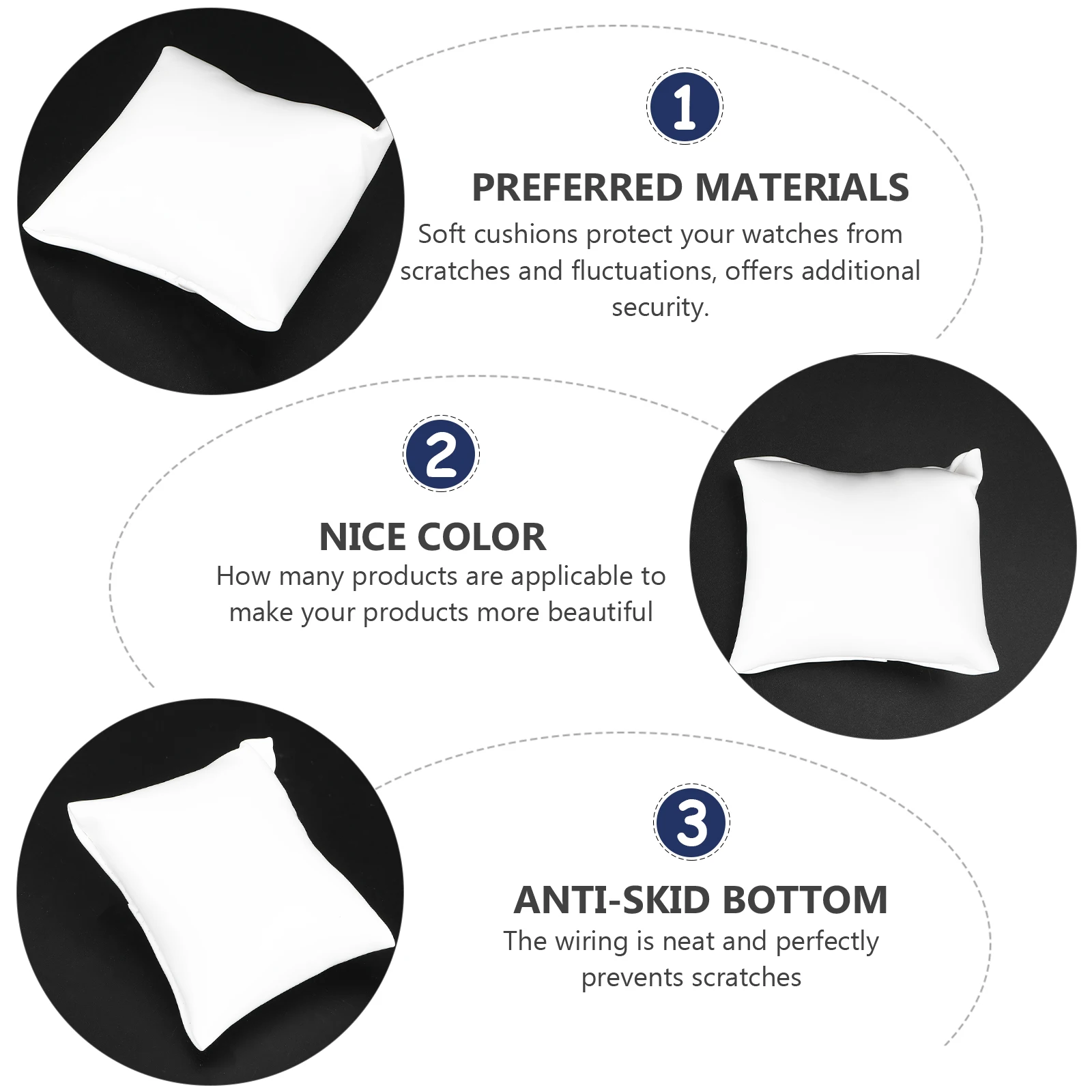 

10pcs Watch Display Pillow White High-Quality Jewelry Cushion for Bracelets Bangle Chain Durable Light Wrist Cushion for Home