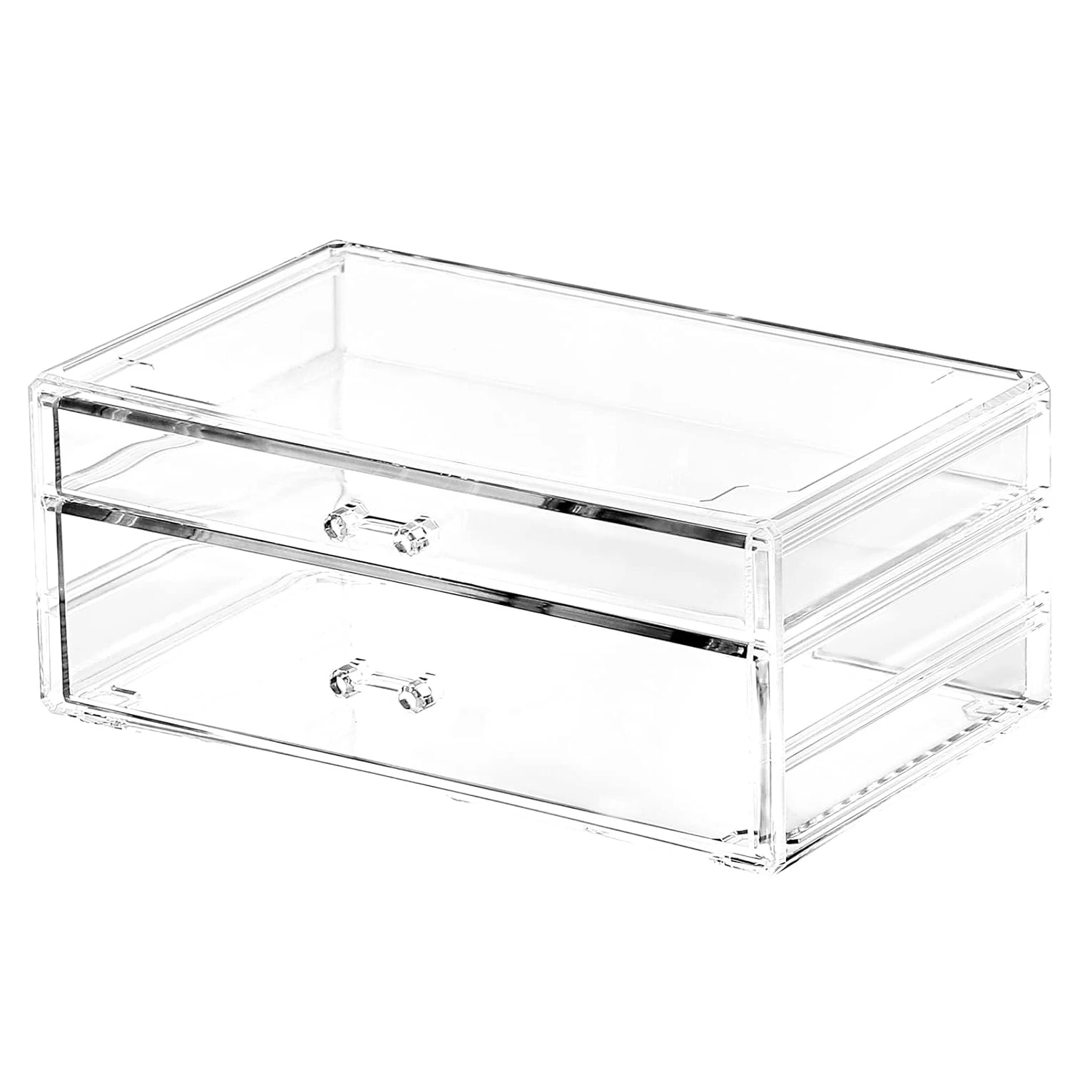 

Frebeauty Extra Large Acrylic Jewelry Box for Women Girls Clear Velvet Earring Organizer with Rings Display Case Necklaces Holde
