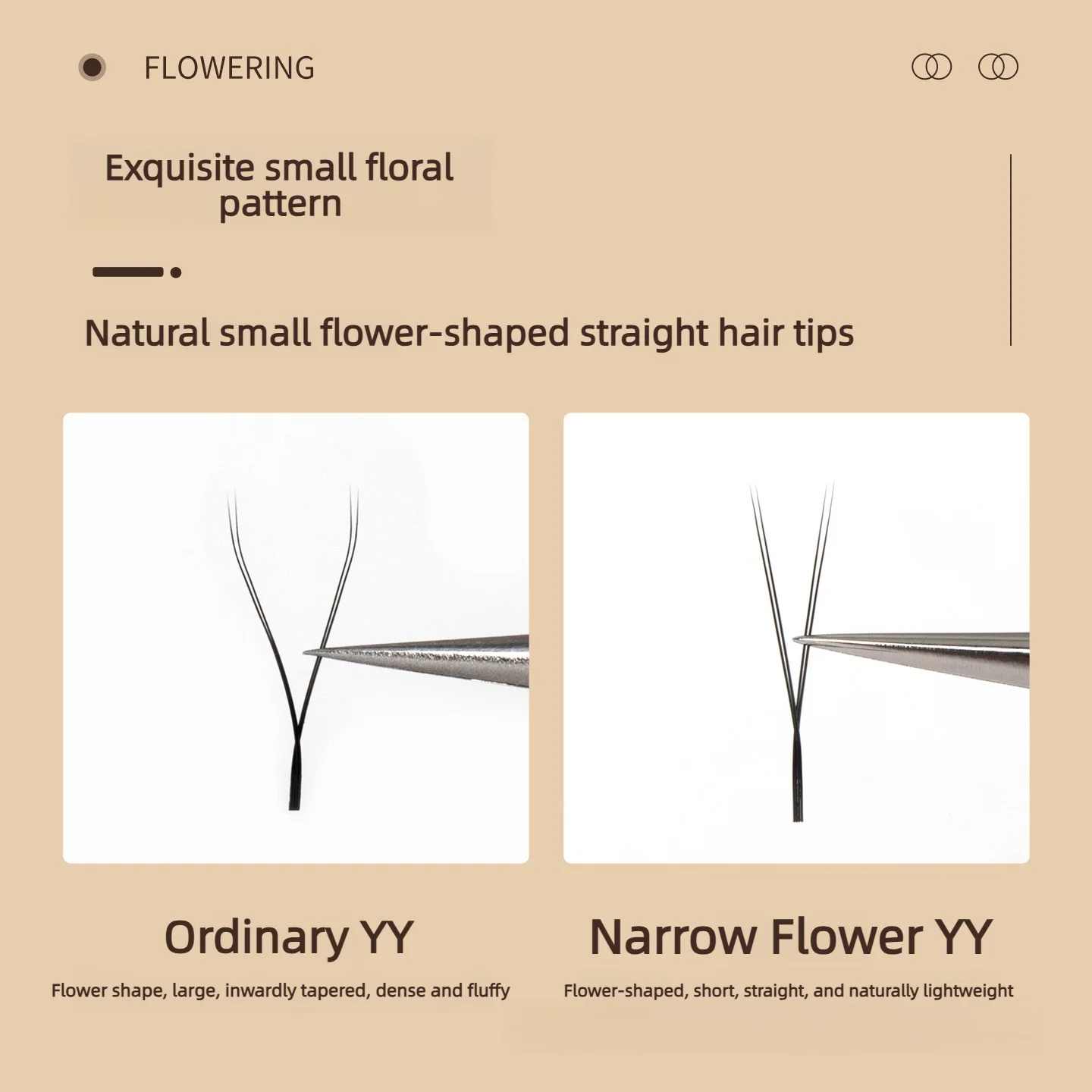 Narrow YY Eyelash Extensions 0.07mm Matte Soft YY Lashes Small Opening Blossom Premade Fans Easy Fan No Splitting Base