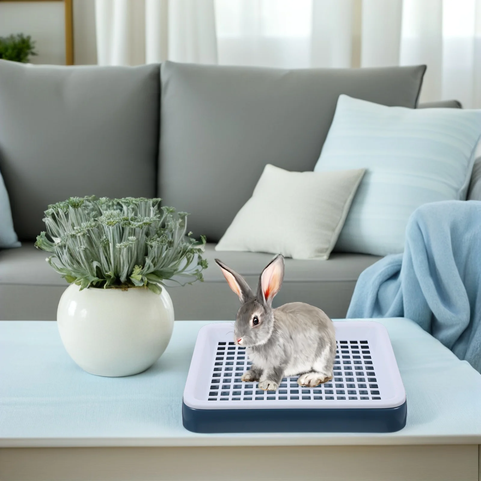 

Rabbit Chinchilla Toilet Rectangular Plastic Ferret Pan Durable Square Stable Small Animal Litter Box Hamster Guinea Pigs Pet