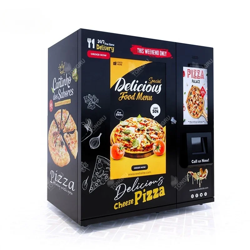 indoor hot food frozen commercial vending machine automatic intelligent pizza vending machine