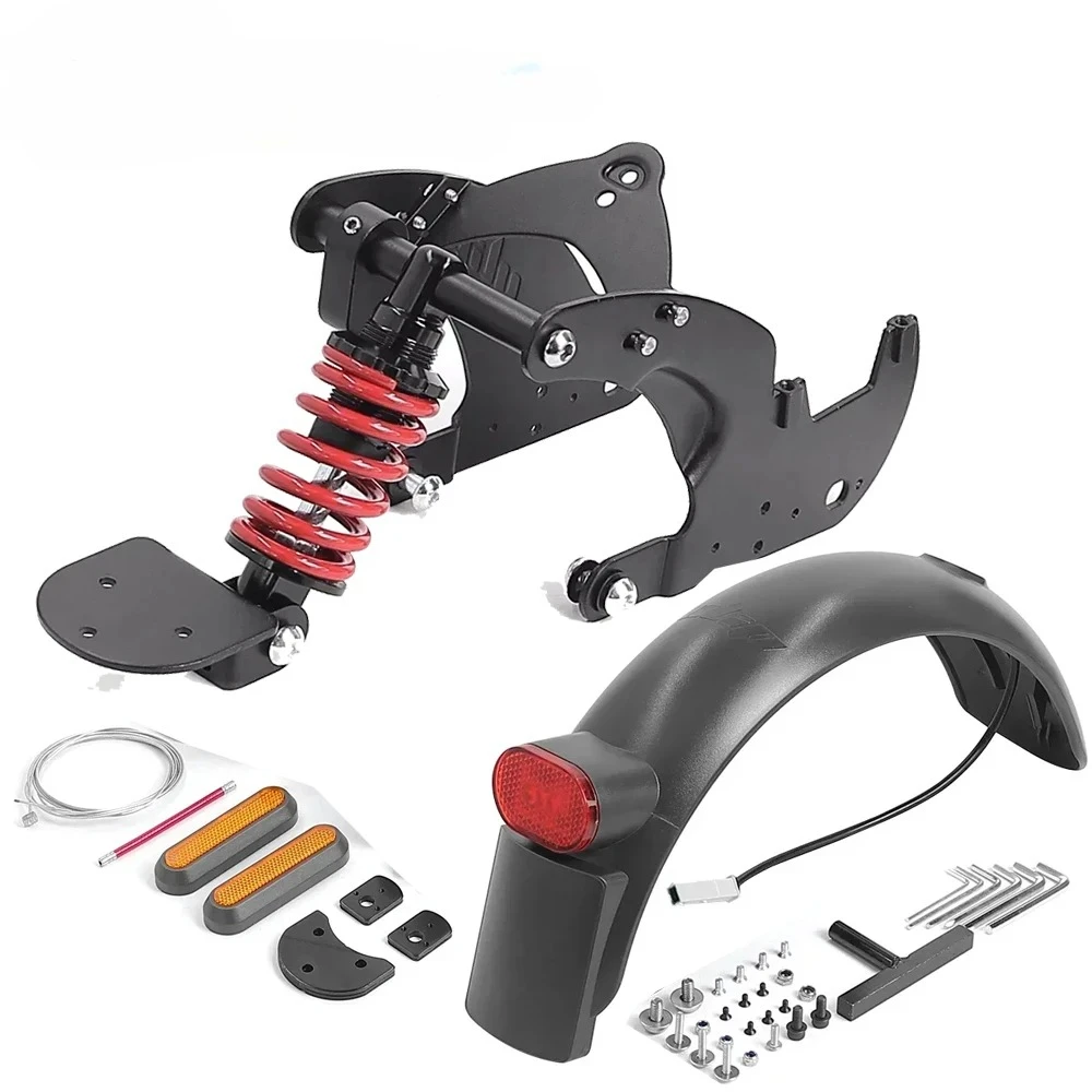 

For Xiaomi 4 Pro Electric Scooter Upgraded Rear Suspension Kit Durable Rear Shock Absorber With Fender Taillight Kit Parts