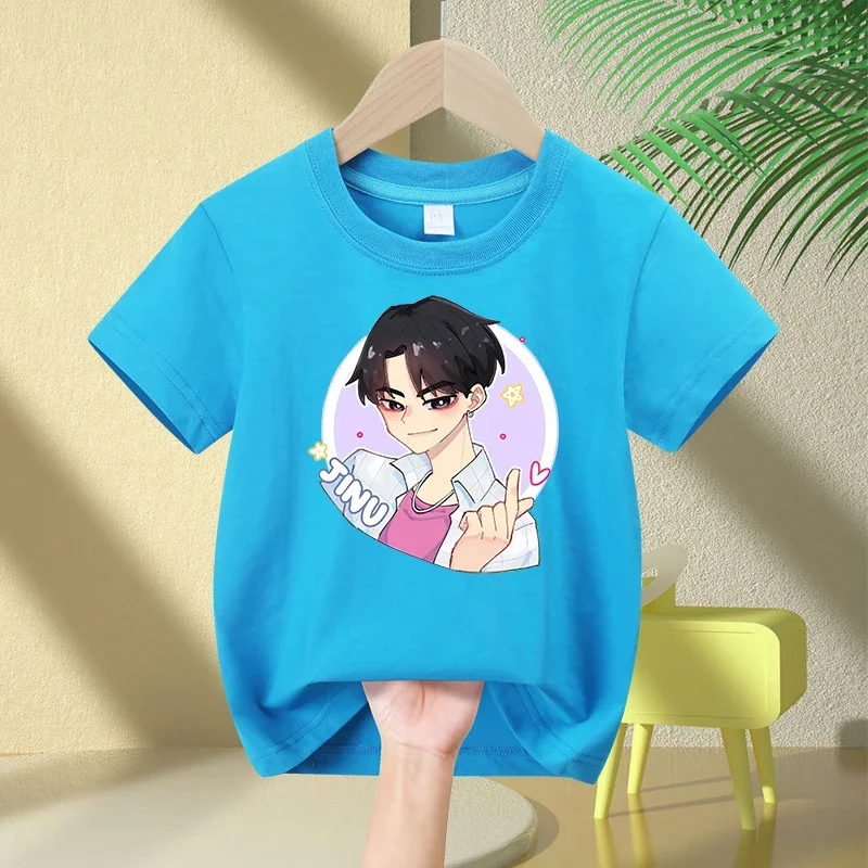 

KPop Demon Hunters Child Short Sleeve T-shirt Boys Girls Anime Print Polyester Tops Cartoon Summer Casual Tees Birthday Gifts
