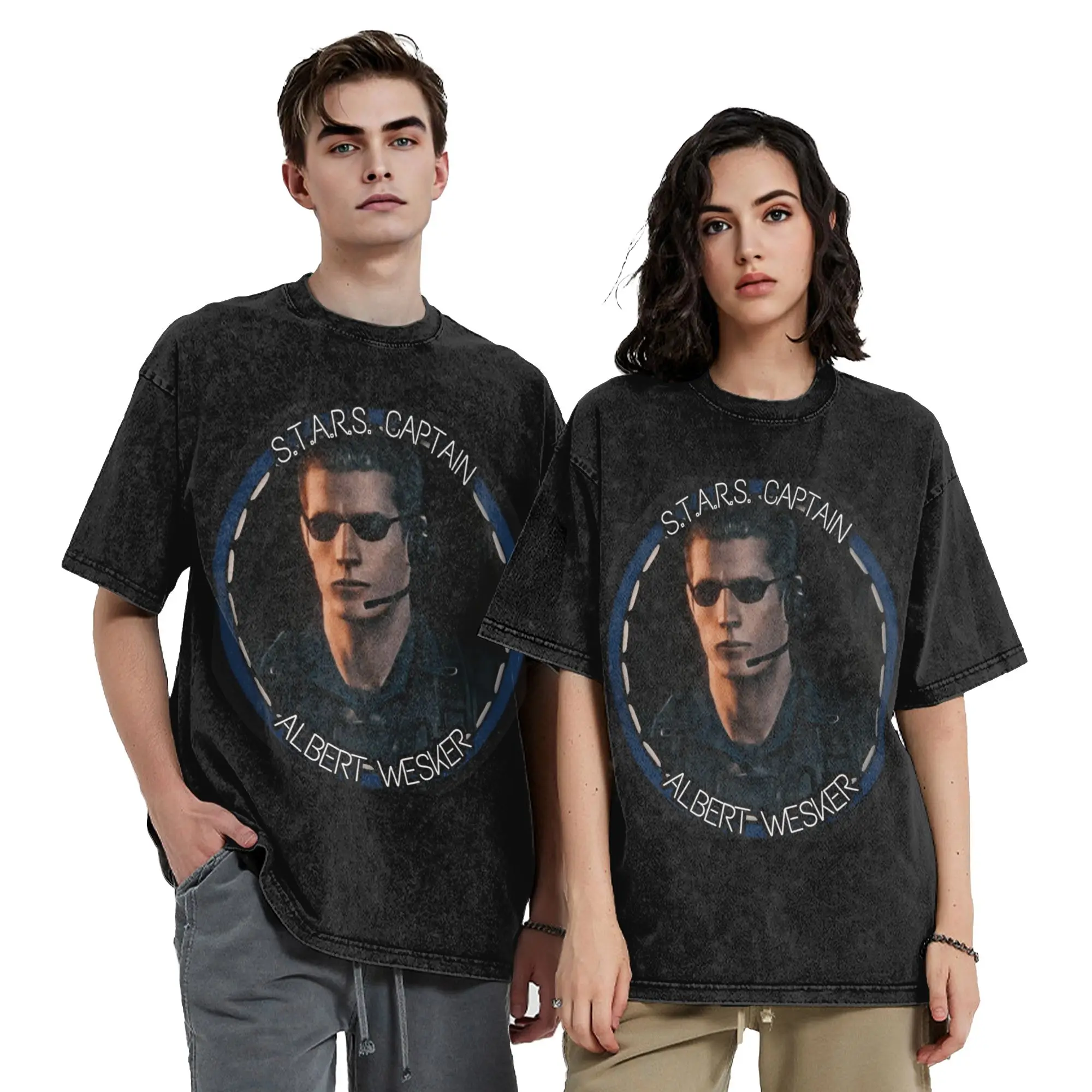 Albert Wesker  Washed T Shirt Fashion Streetwear Men Women  Oversize T-Shirts 100% Cotton