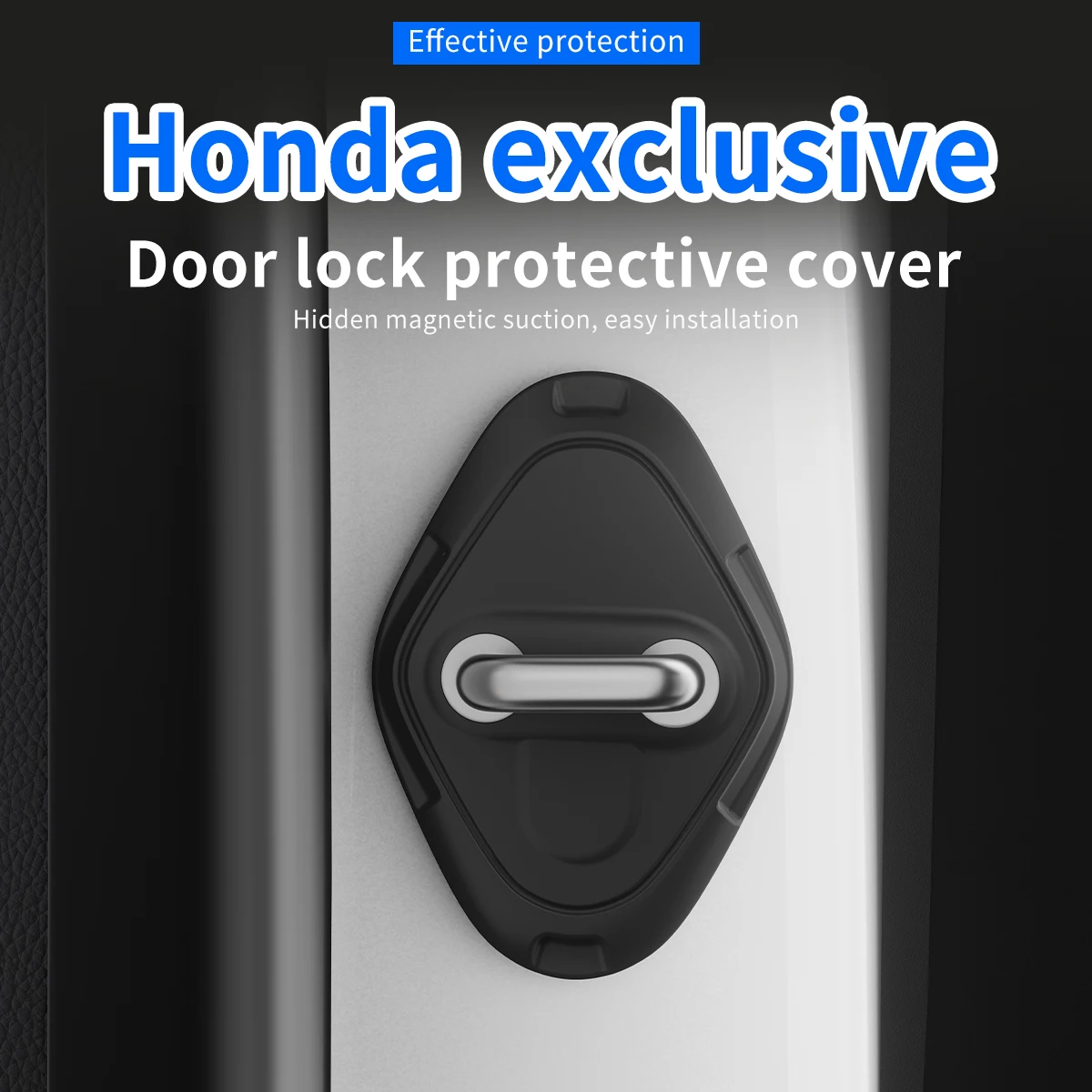 

：4Pcs Silicone Car Door Lock Cover For Honda Civic CR-V Accord HR-V Silent Shock Absorber Anti-Rust Protector Black