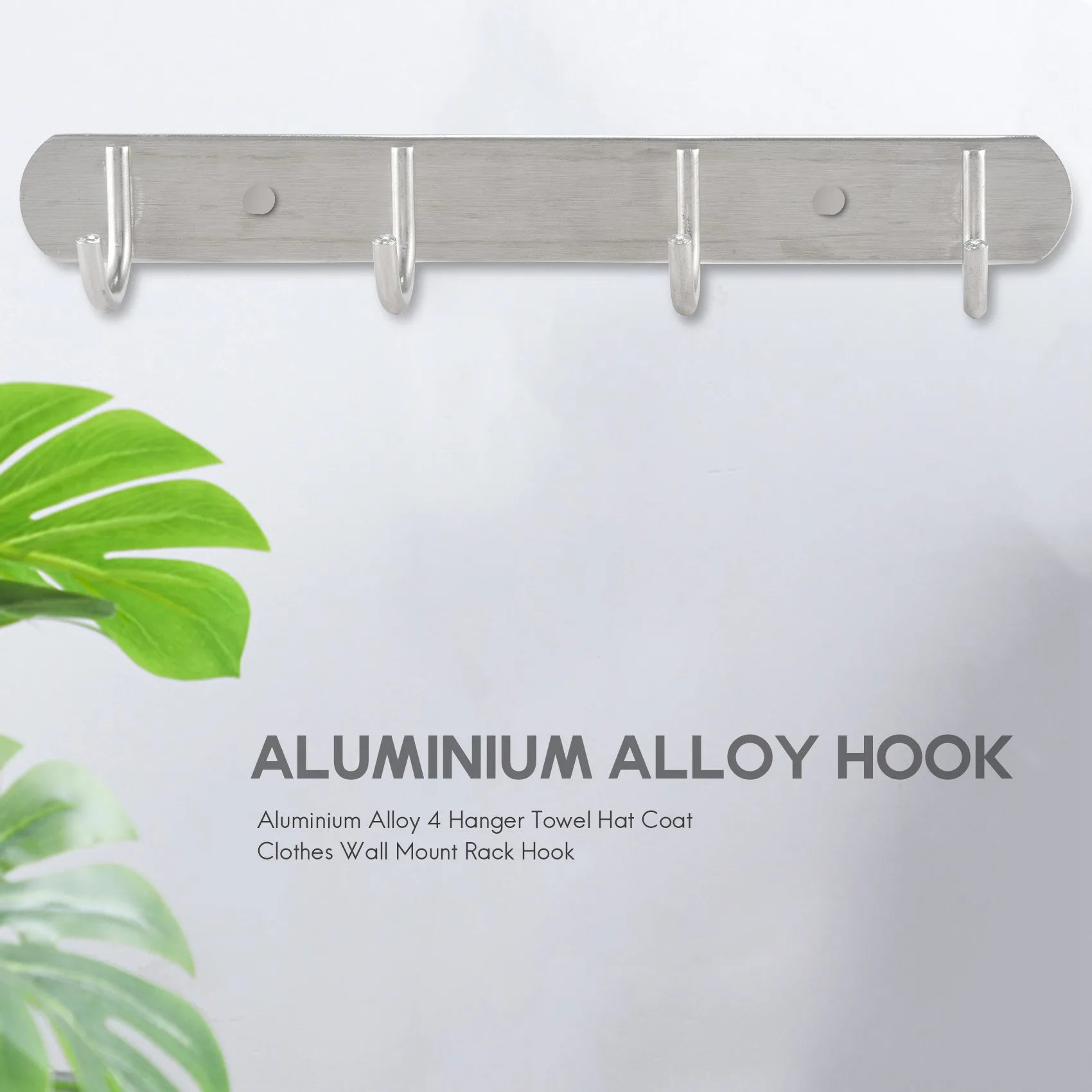 Alumínio Alloy Wall Mount Rack gancho, toalha, chapéu, casaco, roupas, 4 cabide