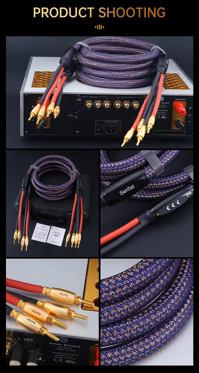 Serost Nebula Hi-END mps Zeus OCC Kupfer-Verbundstruktur-Lautsprecherkabel mit Y-Bananenstecker für HiFi-System-Verstärker-Lautsprecher – Detail 9