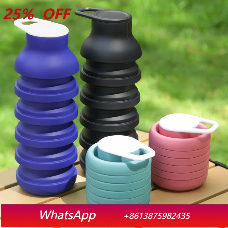

LH Silicone Folding Cup Outdoor Travel Silicone Sports Kettle Portable Riding Water Cup