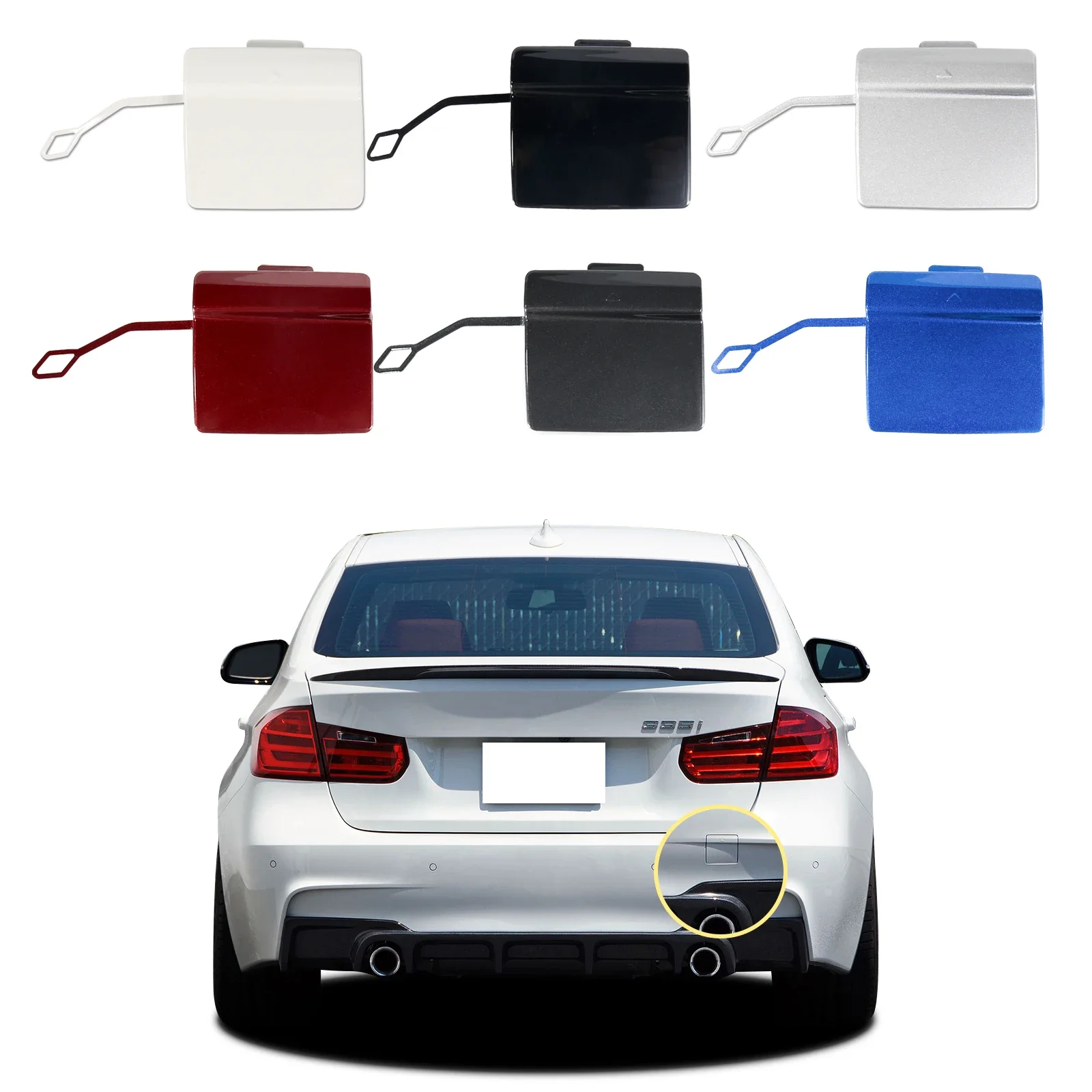 

Rear Bumper Tow Hook Cap Towing Eye Cover For BMW 3 Series F30 M-Sport 2013-2018 320i 330e 330i 340i 51128056615 Car Accessories