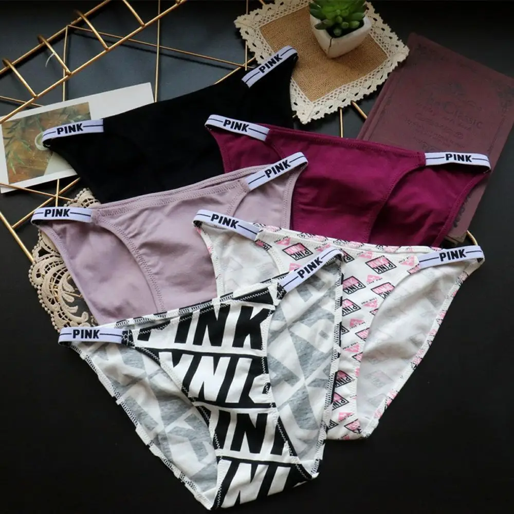 Letter Thin Belt Panties Seamless Cotton Breathable Women\'s Panties Sexy Underwear Low Waist Underwear