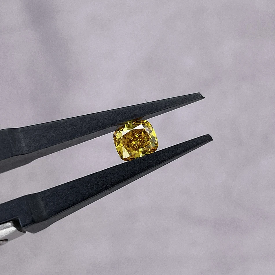Cushion Cut Lab Grown Diamond Yellow Color HPHT Diamond Diamantes De Laboratorio Diamantes VS Edelstenen For Jewelry Making Gems view 2