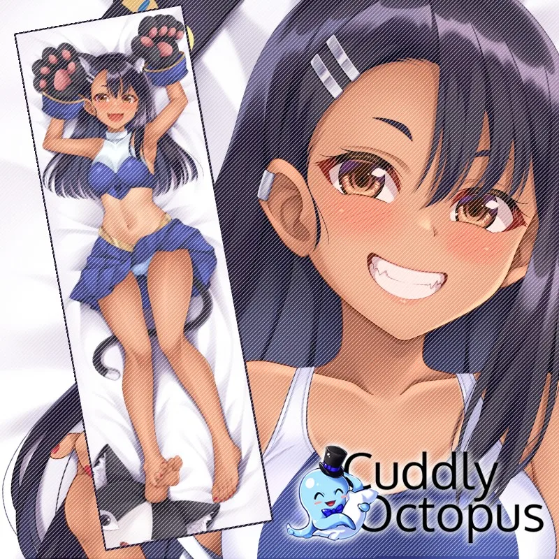 Anime Don't Toy with Me, Miss Nagatoro Nagatoro Hayase Dakimakura Hugging Body 2WAY Pillow Case Cover Cushion Bedding Cud